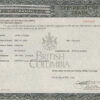 Customizable Canada British Columbia Death Certificate PSD Templates | Instant Download