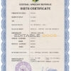 Authentic Central African Republic Birth Certificate Template | Customize and Download Online