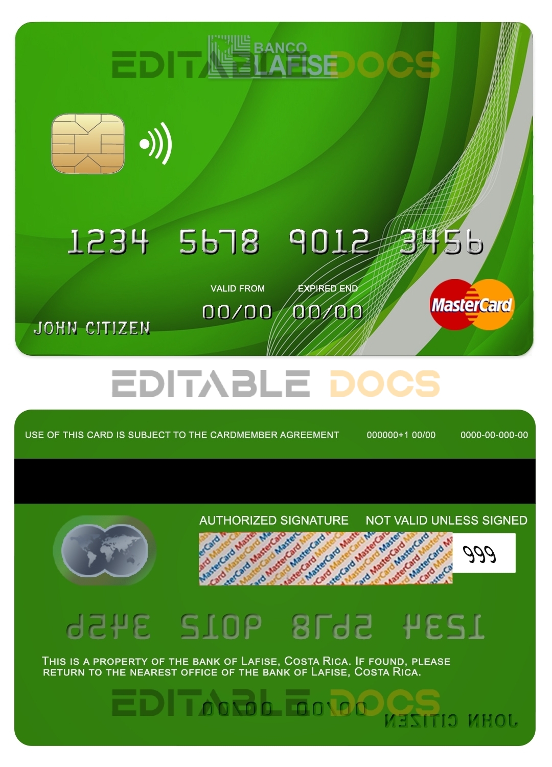 Fillable Costa Rica lafise bank mastercard Templates | Layer-Based PSD