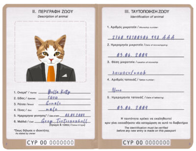 Cyprus cat Fake PSD Passport | Instant Download