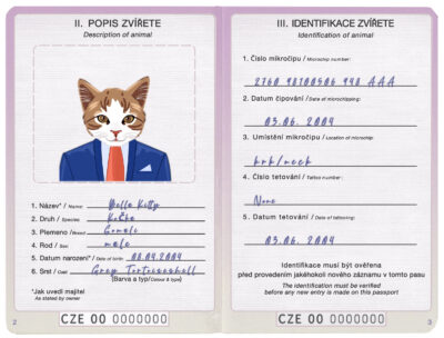Czech Republic cat Fake PSD Passport | Instant Download
