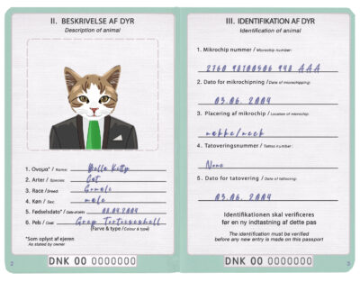 Denmark cat Fake PSD Passport | Instant Download