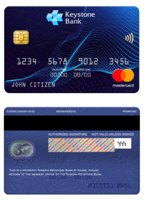 Editable Nigeria Keystone bank mastercard Templates