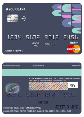 Editable abstractsio universal multipurpose bank mastercard debit credit card Templates