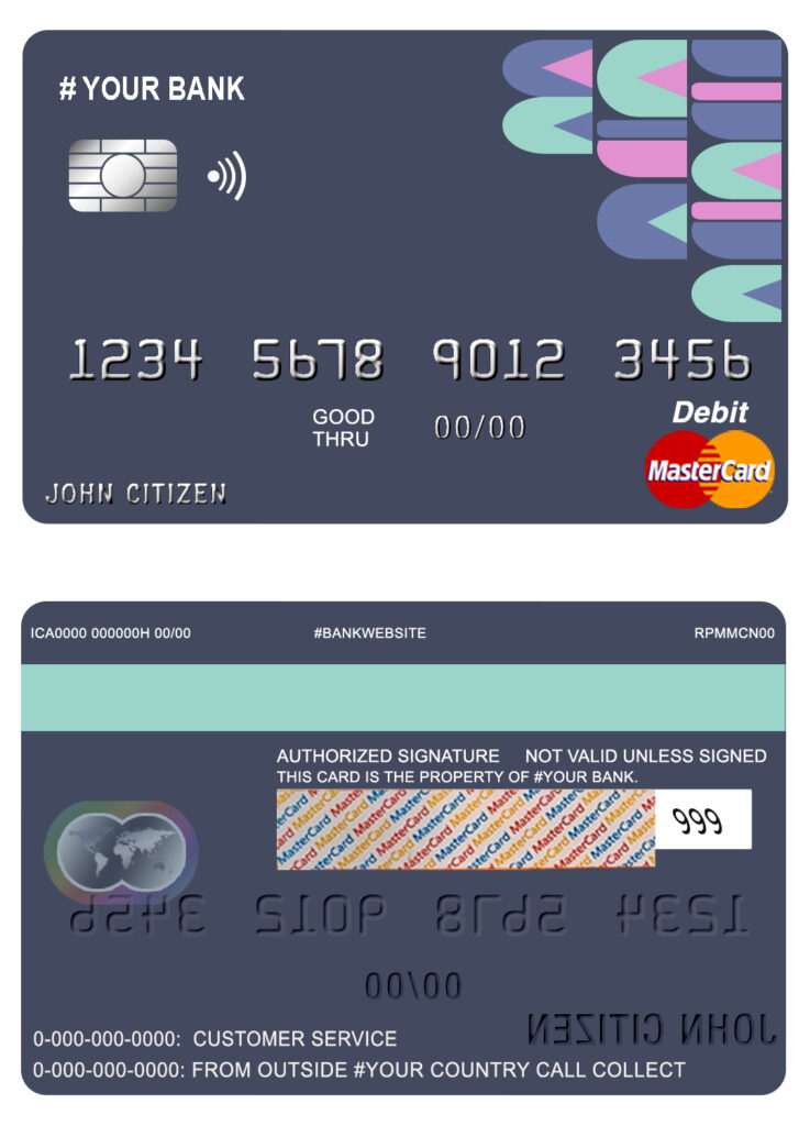 Editable abstractsio universal multipurpose bank mastercard debit credit card Templates