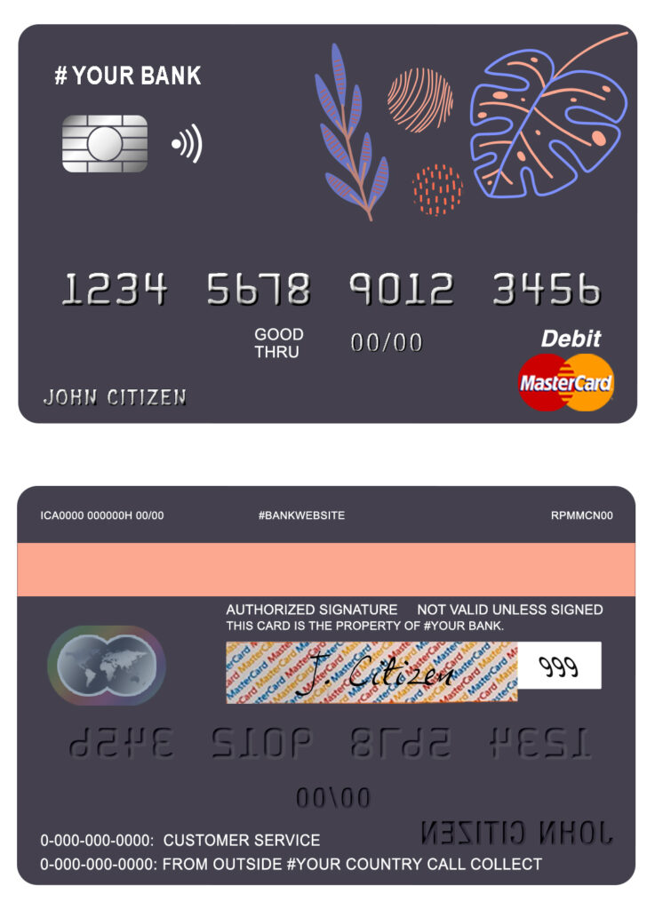 Editable amaze creative universal multipurpose bank mastercard debit credit card Templates