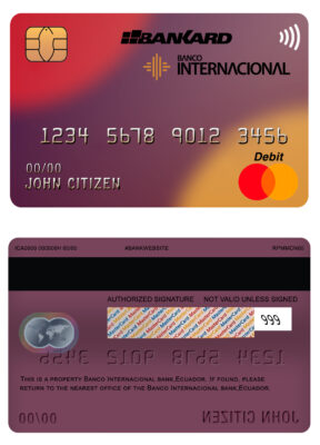 Editable banco internacional bank ecuador mastercard Templates