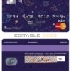 Editable creative space universal multipurpose bank mastercard debit credit card Templates in PSD Format