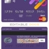 Editable detail line universal multipurpose bank mastercard debit credit card Templates in PSD Format