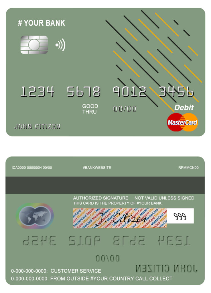 Editable energy line universal multipurpose bank mastercard debit credit card Templates