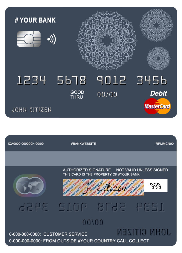 Editable mandala dream universal multipurpose bank mastercard debit credit card Templates