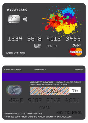Editable paintings color universal master card Templates
