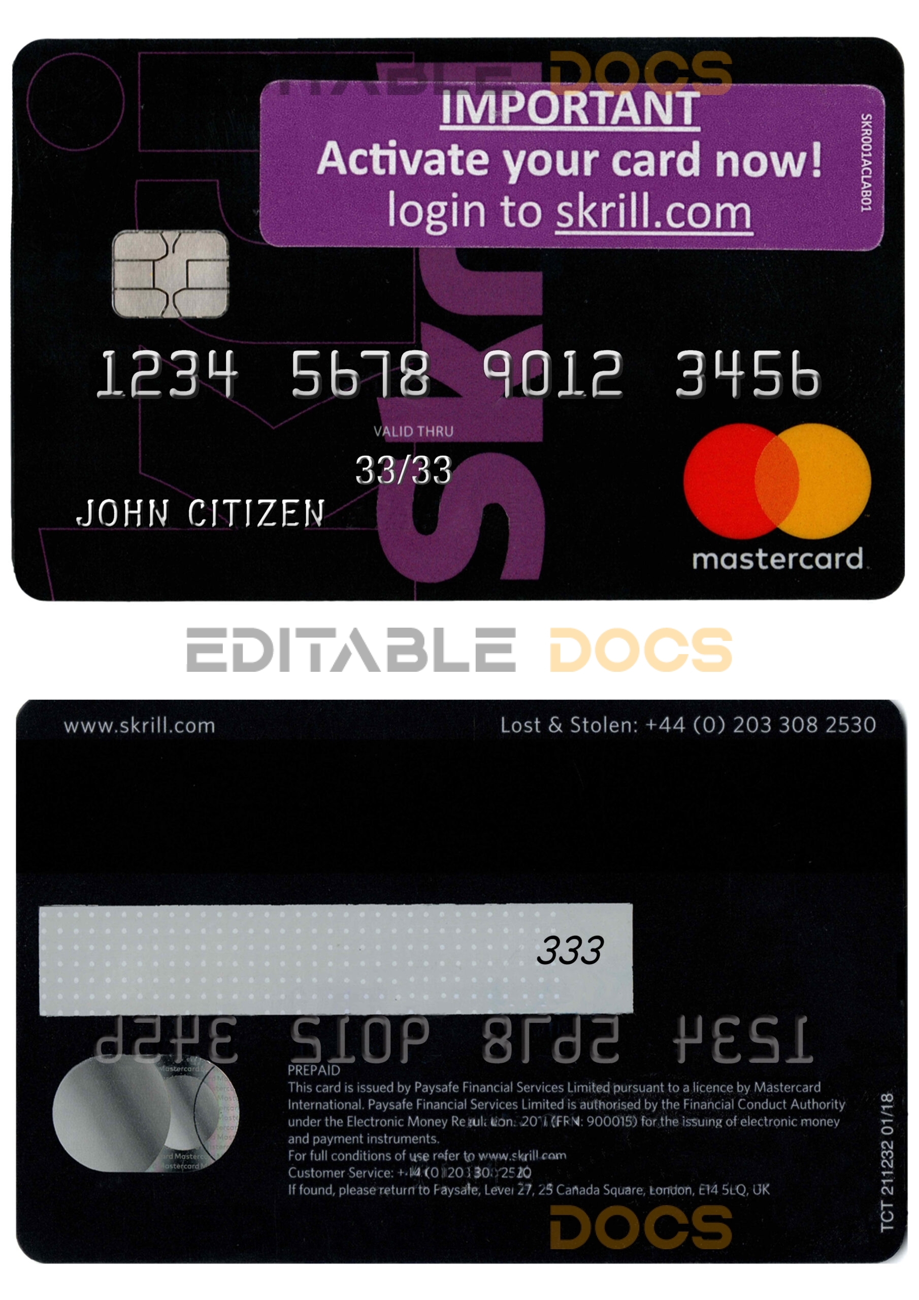 Editable skrill mastercard Templates in PSD Format