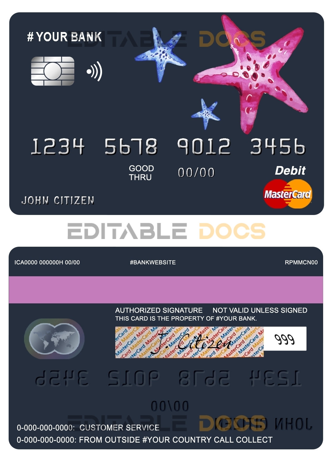Editable tour star universal master card Templates in PSD Format