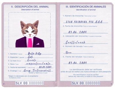 El Salvador cat Fake PSD Passport | Instant Download