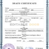 Customizable Equatorial Guinea Death Certificate PSD Templates | Instant Download