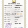 Customizable Eritrea Death Certificate PSD Templates | Instant Download