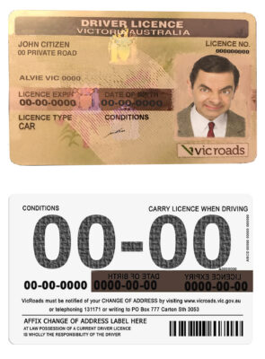 Fake australia victoria state Driver License Template
