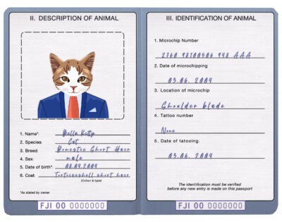 Fiji cat Fake PSD Passport | Instant Download