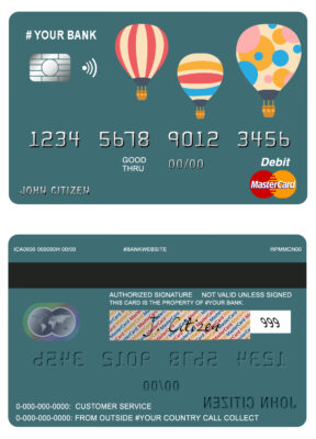 Fillable baloon bio universal multipurpose bank mastercard debit credit card Templates
