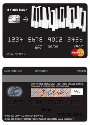 Fillable bay piano universal master card Templates