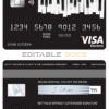 Fillable bay piano universal visa electron card Templates | Layer-Based PSD