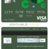 Fillable budget green universal visa electron card Templates | Layer-Based PSD