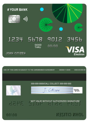 Fillable budget green universal visa electron card Templates