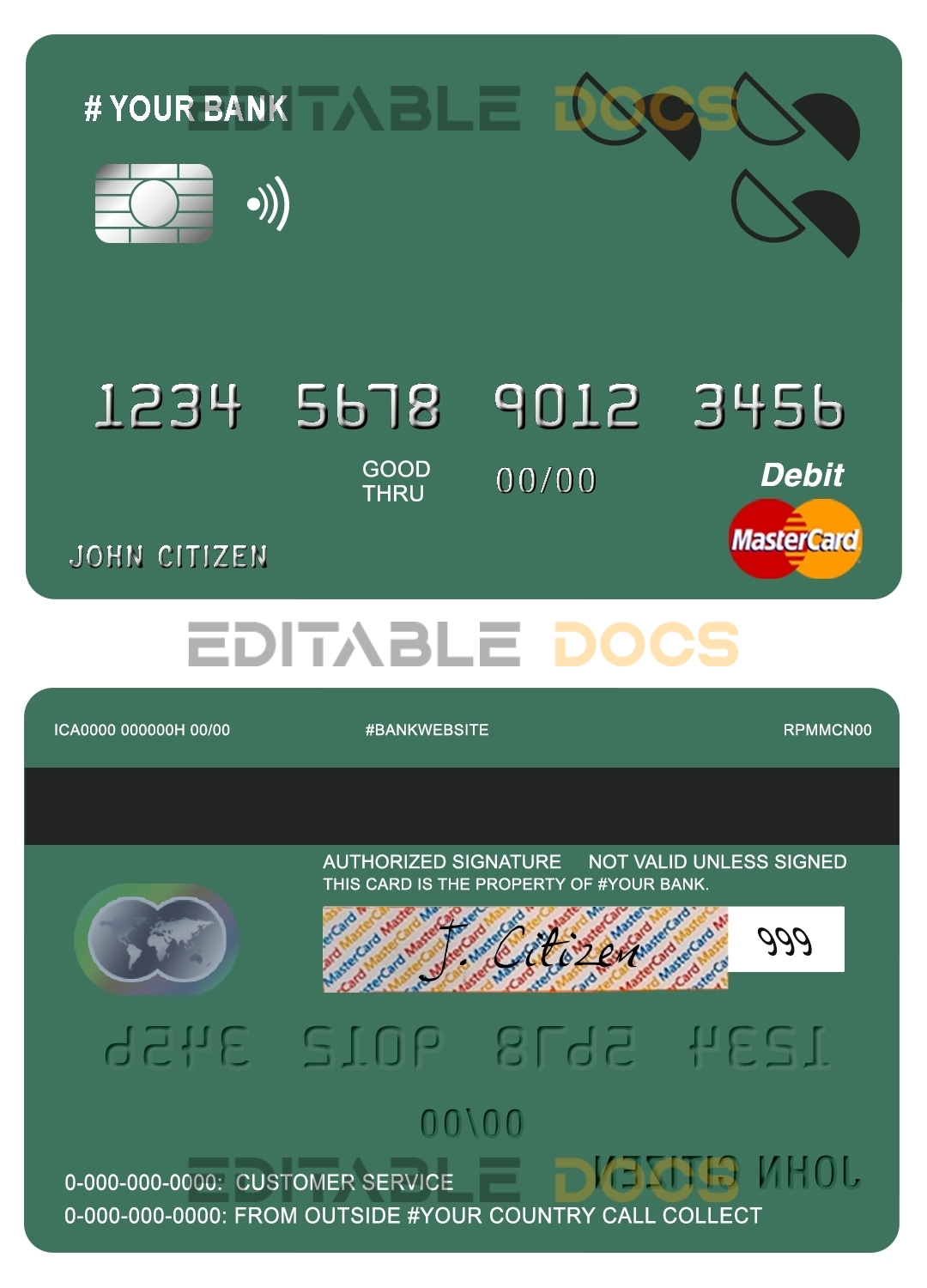 Fillable creations line universal multipurpose bank mastercard debit credit card Templates | Layer-Based PSD