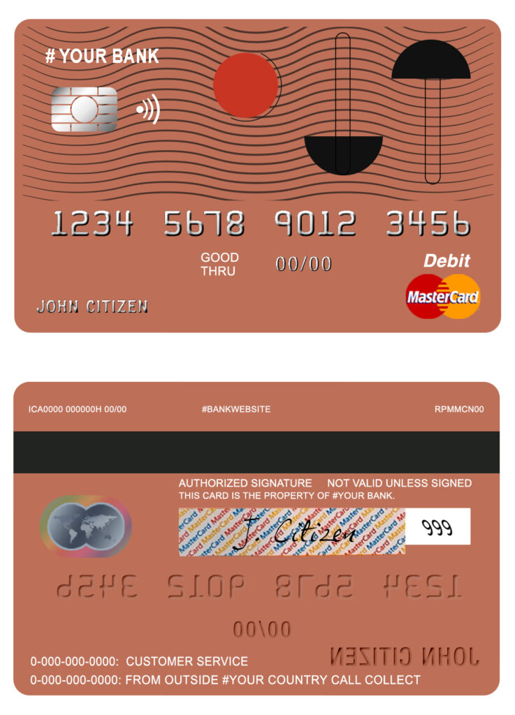 Fillable culture abstract universal multipurpose bank mastercard debit credit card Templates