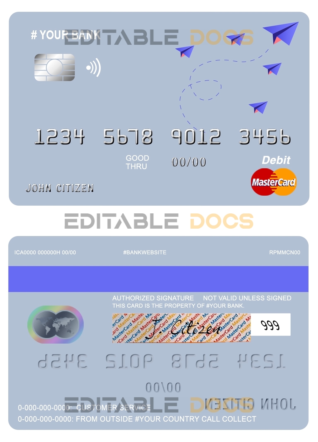 Fillable medium trip universal multipurpose bank mastercard debit credit card Templates | Layer-Based PSD