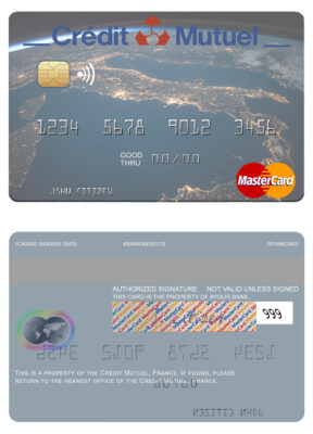 Fillable France Credit Mutuel Bank mastercard Templates