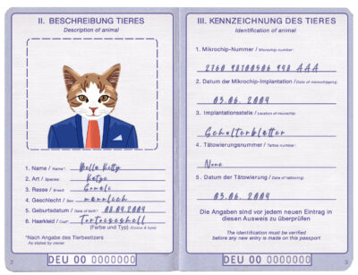 Germany cat Fake PSD Passport | Instant Download