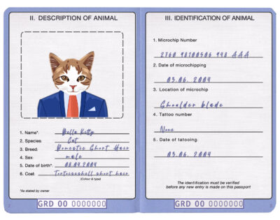 Grenada cat Fake PSD Passport | Instant Download