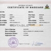 Haiti Marriage Certificate | Editable PSD Templates