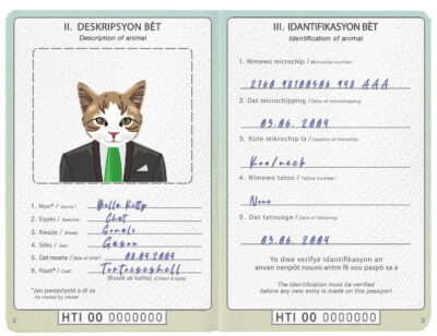 Haiti cat Fake PSD Passport | Instant Download
