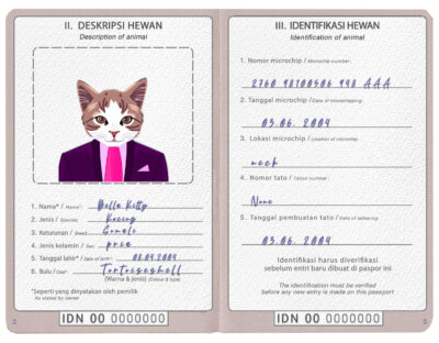 Indonesia cat Fake PSD Passport | Instant Download