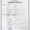 Ireland Marriage Certificate | Editable PDF Templates