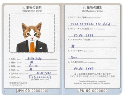 Japan cat Fake PSD Passport | Instant Download