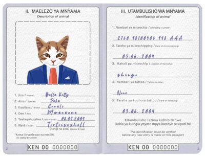 Kenya cat Fake PSD Passport | Instant Download