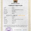 Kenya Marriage Certificate | Editable PSD Templates