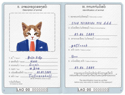 Laos cat Fake PSD Passport | Instant Download