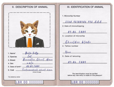 Liberia cat Fake PSD Passport | Instant Download