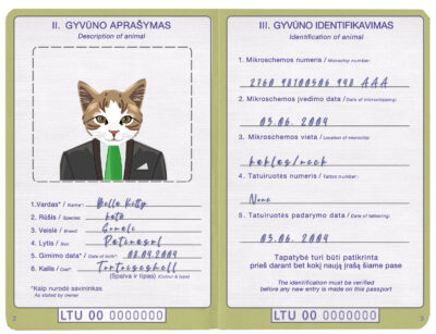 Lithuania cat Fake PSD Passport | Instant Download
