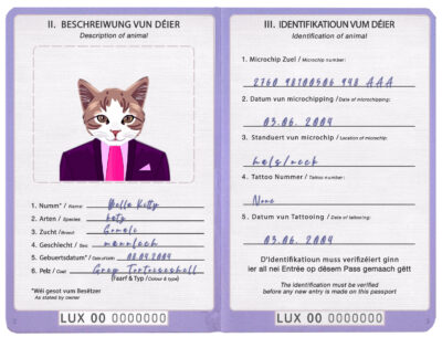 Luxembourg cat Fake PSD Passport | Instant Download