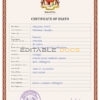 Customizable Malaysia Death Certificate PSD Templates | Instant Download