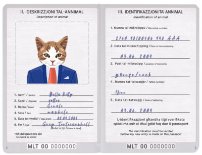Malta cat Fake PSD Passport | Instant Download