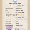 Customizable Marshall Islands Death Certificate PSD Templates | Instant Download