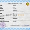 Customizable Mauritania Death Certificate PSD Templates | Instant Download