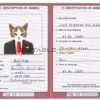 Micronesia cat Fake PSD Passport | Instant Download